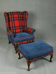 Wing Chair Covers Jcpenney Wool Tartan Armchair Sofa Patchwork Furniture Ebay Gumtree Mobilya