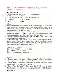 ﻿ identifikasi bahasa arab indonesia latin inggris melayu. Bahagian A Set 1 Kertas Pentaksiran Tingkatan 3 Pt3 Bahasa Melayu Jawaban