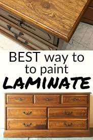 How To Paint A Laminate Dresser Painting Laminate Furniture Laminate Furniture Stained Dresser