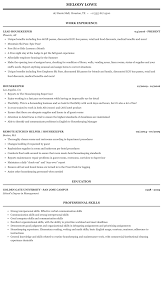 Housekeeper Resume Sample Mintresume