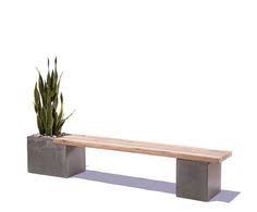 Jardiniere Beton Bois Banc Planter Bench Wood Planters Concrete Diy
