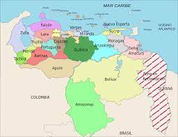 Covering a total area of 916,445 sq.km (353,841 sq mi), venezuela, located on the northern coast of south america is the world's 33rd largest country. Administrative Divisions Of Venezuela Wikipedia
