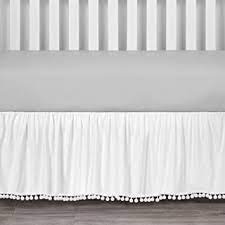 Ships free orders over $39. Amazon Com Tillyou Ruffled Crib Skirt With Pompoms Microfiber Nursery Crib Toddler Bedding Skirts For Baby Boys Girls 14 Drop White Baby