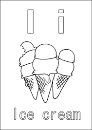 In 1776, the first ice cream parlor opened in new york, and in the 1880s the ice cream sundae was born! I Is For Ice Cream Coloring Page