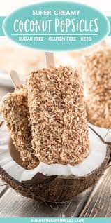 Creamy Coconut Ice Cream Bars Perfect For Hot Summer Days This Low Carb Recipe Clocks In At Low Carb Recipes Dessert Coconut Popsicles Coconut Ice Cream Bars