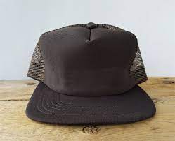 Vintage 80s New Era Pro Design Blank Trucker Hat Brown Mesh Etsy New Era Mesh Trucker Hat Ball Cap