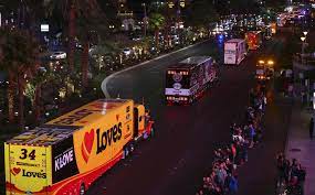 Nascar monster energy cup series haulers arrive at daytona international speedway 2019. New The Nascar Hauler Parade Returned To The Las Vegas Strip Concluding Night Best Car