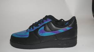 Air Forces 1 Black And Blue Hydro Dipped Air Force 1 In 2020 Black Shoes Sneaker Head Nike Air Force Sneaker