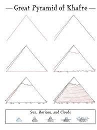 Single one line drawing pyramid. How To Draw The Great Pyramid Of Khafre Ancient Egypt For Kids Ancient Egypt Activities Egypt Lessons