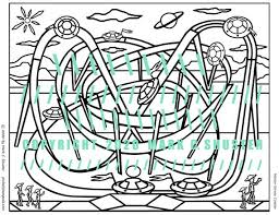 Pretpark park with rides and attractions. Meteor Strato Coaster Coloring Page Jpeg Pdf File Ufo Roller Etsy