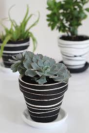 Black And White Pot Diy Weekend Projects At Home 2 Plant Pot Diy In 2020 Plant Pot Diy Plant Pot Design Painted Flower Pots