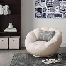 Low Profile Round Swivel Chair Cream Sherpa Room Essentials In 2021 Round Swivel Chair Comfy Living Room White Swivel Chairs