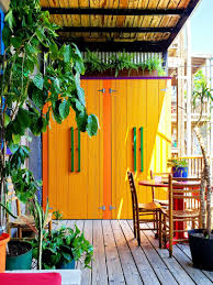 This Chicago Deck Is Jam Packed With Affordable Diy Ideas In 2020 Affordable Diy Ideas Colorful Patio Porch Furniture Diy