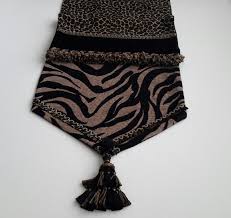 Leopard And Zebra Print Chenille Table Runner Size 14 In X 72 Blue Gingham Blue Table Runner Table Runners