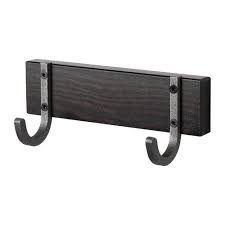 Operation Downstairs Closet Hjalmaren Towel Rack With 2 Hooks Black Brown Stain Ikea Homespiration