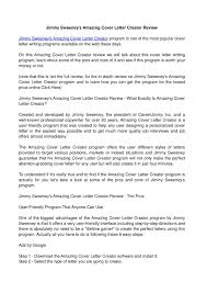 Venngage offers cover letter templates in a variety of styles, so you can find the perfect cover letter for any position. Calameo Jimmy Sweeney S Amazing Cover Letter Creator Review