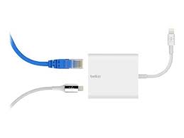 The lightning connector was introduced in 2012, much to the dismay of vocal critics. Product Belkin Ethernet Power Adapter With Lightning Connector Network Adapter Lightning 10 100 Ethernet Poe X 1 B2b