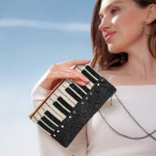 Mary Frances Keys to My Heart Beaded Piano Crossbody Phone Bag, Black:  Handbags: Amazon.com