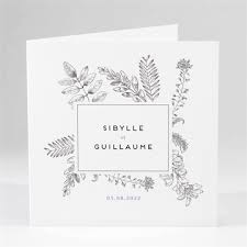 En dehors des formats une personnalisation simple et rapide. Faire Part Mariage Gravure Florale Monfairepart Com