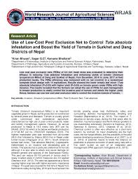 Pest exclusion — the concept california is free from many invasive insect, weed and disease species that wreck havoc on agriculture and environments in other states and countries. Pdf Use Of Low Cost Pest Exclusion Net To Control Tuta Absoluta Infestation And Boost The Yield Of Tomato In Surkhet And Dang Districts Of Nepal