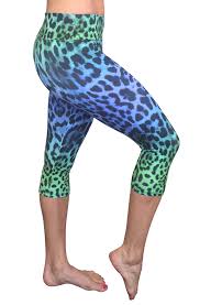 Blue Leopard Capris Animal Print Leggings Animal Print Outfits Tights Workout