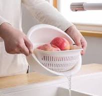 Amazon.com: Double Drain Basket Vegetables Fruit Basket ...