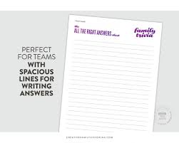 Read on for some hilarious trivia questions that will make your brain and your funny bone work overtime. Family Trivia Answer Sheets Printable For Acrobat Reader The Creative Family Historian