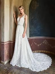 A Line Cyprus Style D8184 With Lace From Val Stefani A Line Bridal Gowns Romantic Wedding Gown Wedding Dresses