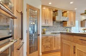 Contemporary Kitchen With Quartz Countertops And Red Birch Cabinets Idesignarch Interior Design Architecture Interior Decorating Emagazine Birch Kitchen Cabinets Birch Cabinets Contemporary Kitchen