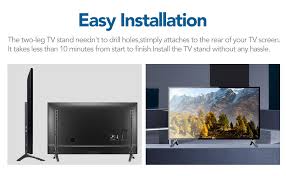 The table top tv stand legs with 9.45 in wide feet is solid with 4 rubbers on feet. Amazon Com Universal Tv Stand Tv Mount Table Top Tv Stand For 26 60 Inch Tvs Including Lg Tcl Samsung More Height Adjustable Tv Leg Stand Holds Up To 77lbs Suited For Vesa