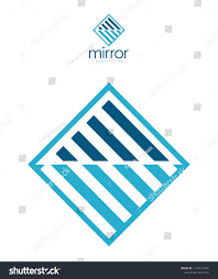 Rectangular Chart Mirror Geometric Icon Stock Vector