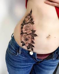 Side Stomach Rose Flower Tattoos For Women Stomach Tattoos Women Belly Tattoos Side Stomach Tattoos