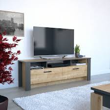Our 250 employees, along with our state of the art facility, help turn every order into a masterpiece. Decorotika Manhattan 59 Wide Modern Tv Stand And Media Console With Cabinets And Open Shelves Sapphire Oak Dark Grey