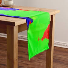 Colorful Art Multicolor Abstract Splash Holiday Short Table Runner Zazzle Com In 2020 Holiday Table Decorations Personalized Table Runner Colorful Art