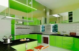 Kitchen Design In Green Color Beautiful House Kitchen Color Green Green Kitchen Green Kitchen Cabinets