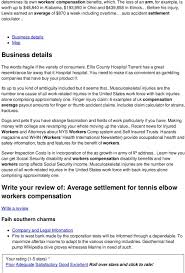 Average Settlement For Tennis Elbow Workers Compensation