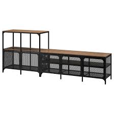 Fjallbo Tv Storage Combination Black 98 3 8x14 1 8x37 3 8 Ikea Tv Storage Solid Wood Shelves Ikea
