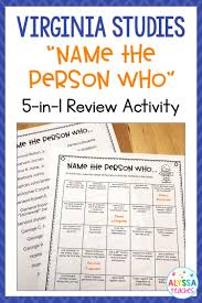 Lots Of Options With This Virginia Studies Review Activity 5 Engaging Ways To Review All Of The P Virginia Studies Social Studies Elementary Review Activities