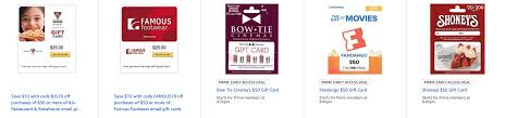 Maybe you would like to learn more about one of these? Expired Amazon Save On Gift Cards For Cinemark Rue21 Tgi Fridays Lucille S Bj S Restaurant Famous Footwear Doctor Of Credit