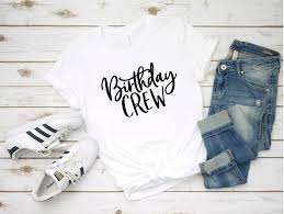 White Birthday Squad T Shirts Birthday Crew Unisex Crew Neck T Shirt Birthday Crew Shirt Etsy Shirts Colorful Shirts Graphic Tees