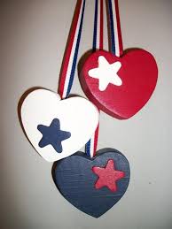 Sale Patriotic Hanging Hearts 3 Hearts Red White Blue Hanging Hearts Patriotic Red White Blue Heart Diy Crafts