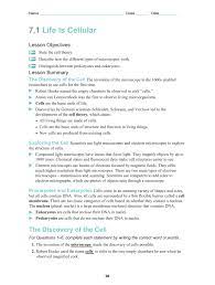 The discovery of the cell. Document