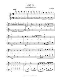 Car rides to malibu strawberry ice cream, one spoon for two and tradin' jackets laughin' 'bout how small it looks on you (ha, ha, ha, ha, ha, ha, ha, ha, ha, ha, ha. Deja Vu Olivia Rodrigo With Lyrics And Chords Sheet Music For Piano Solo Musescore Com