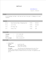 Bachelor of science degree in business administration, 2010. Mca Fresher Lecturer Resume Templates At Allbusinesstemplates Com