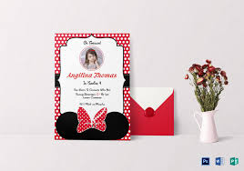 What's minnie mouse birthday invitation card online? Birthday Minnie Mouse Invitation Card Design Template In Word Psd Publisher