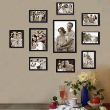 Adeco Decorative Black Wood 10 Piece Photo Frame Set For 8 4 X 6 Inch 1 6 X 8 Inch And 1 8 X 12 Inch Pictures Wedding Picture Walls Hanging Table Frame