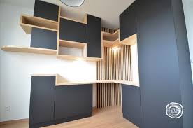 Agencement Bureau Chene Et Noir Mat Agencement Bureau Decor Interieur Elegant Bureau A Domicile