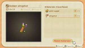 Acnh Golden Slingshot Recipe How To Get Effect Animal Crossing Gamewith Animal Crossing Slingshot Animals