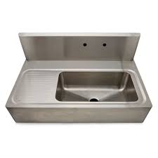 Sink Farmers Style W Wall Mounted Faucet And Back Splash Is Drain At Rear Of Sink Do Not Want Farmhouse Apron Kitchen Sinks Stainless Steel Apron Sink Sink