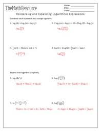 Read about logarithms (algebra reference) in our free electronics textbook. Condensing And Expanding Logarithmic Expressions Worksheet By Themathresource